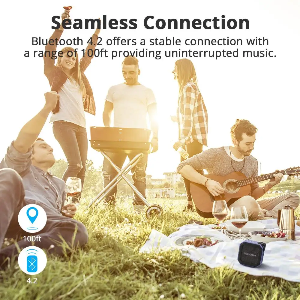 Force Mini Tronsmart Element Groove Bluetooth 4 2 Колонка IPX7 Водонепроницаемая звуковая панель