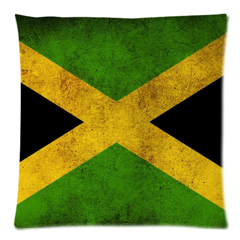 

2018 Pillow Case 45*45cm Jamaica Flag Polyester Cushion Case Sofa Waist Throw Cushion Cover Home Car Decor