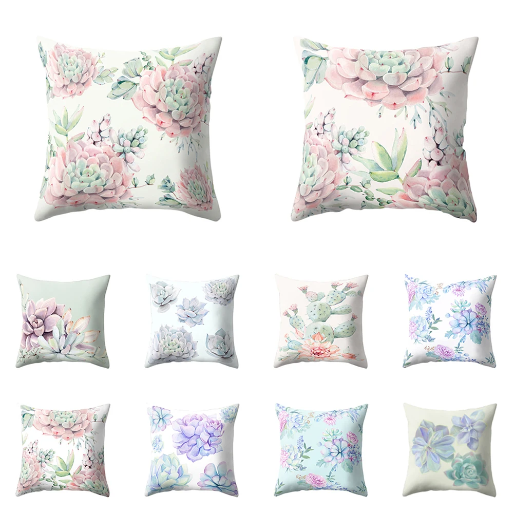 Flower Floral Soft Comfortable Pillow Cover Bed Sofa Pillowcase Home