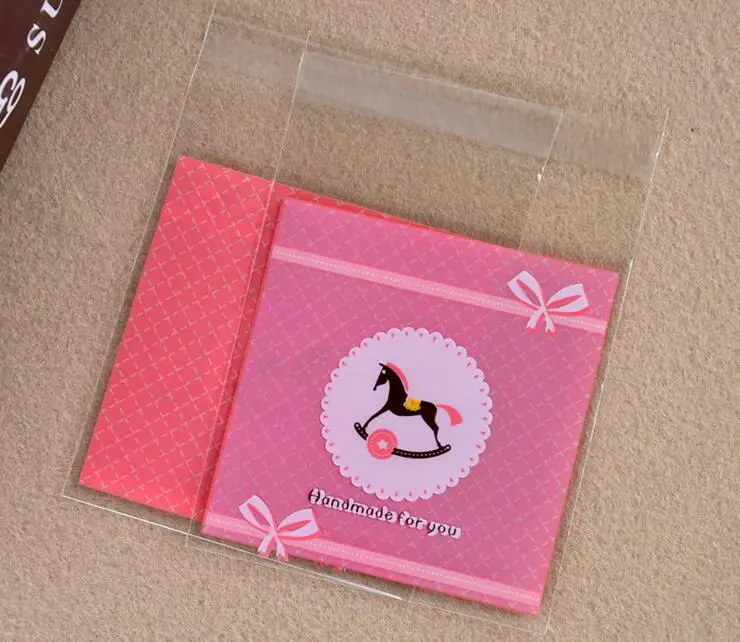 Лидер продаж! 100 шт./лот прекрасный розовый Cookie и конфеты мешок самоклеящиеся Пластик Сумки для печенья снэк выпечки Вышивка Крестом Пакет