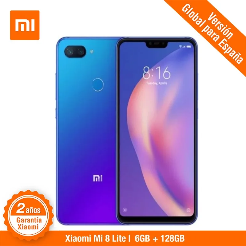 [Versión Global para España] Xiaomi Mi 8 Lite (Memoria interna de 128GB, RAM de 6GB, Pantalla de 6,26\