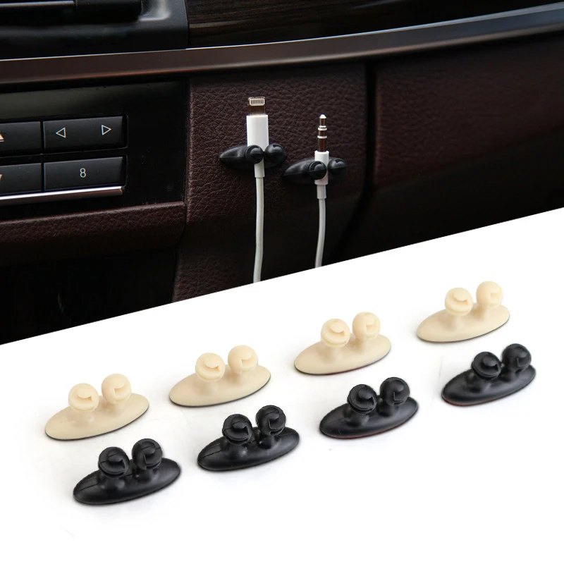 

2pcs Auto Wire Clip USB Cord Cable Fixed Clamp Charging Cable Holder Adhesive Auto Charger Line Clasp USB Cable Tie Clip Fixer