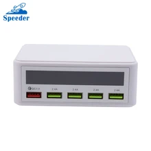818 ЕС разъем 5 USB выходы адаптер питания с 4 usb-портами и быстрой зарядкой 3,0 usb порт Интеллектуальный ЖК-дисплей