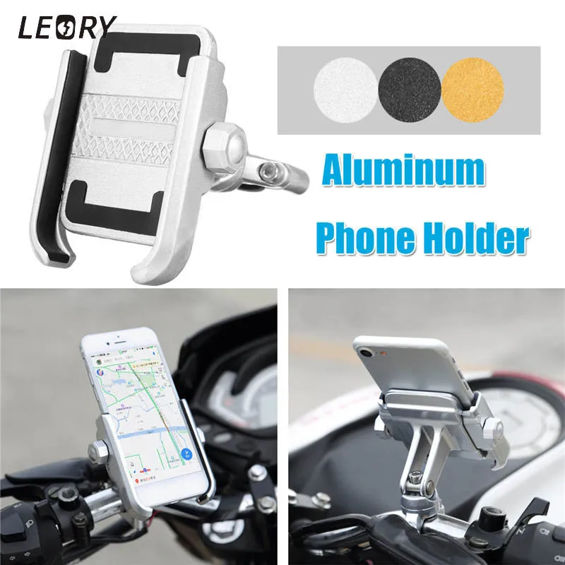 

Aluminum Bike Motorcycle Phone Handlebar Mount Holder 360 Degree Rotating Universal Bicycle Phone Holder Clip for Cell Phone