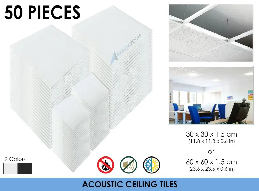 Arrowzoom 50 Pcs 11 8 X 11 8 23 6 X 23 6 Sound Absorbing