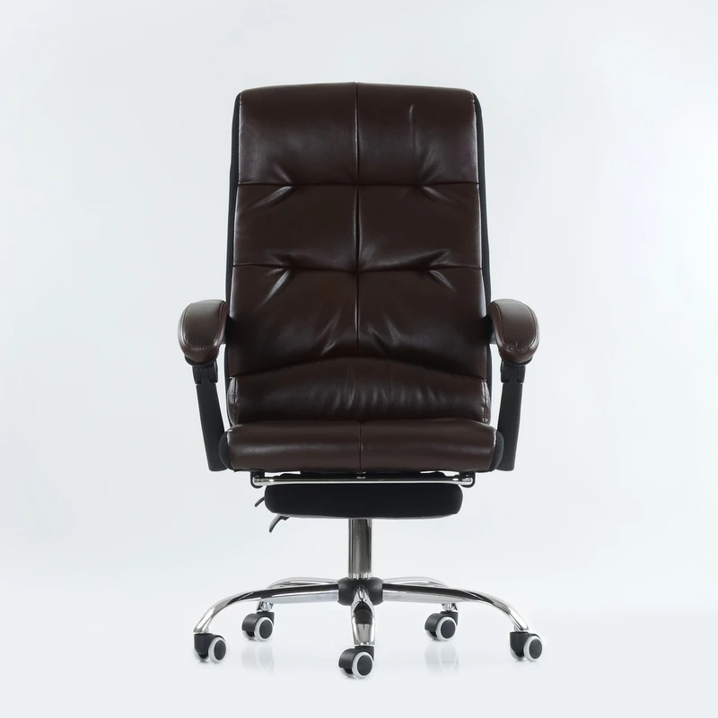 K43PuBrown كرسي مكتب Barneo K-43 جلدية عالية الخلفي البلاستيك تصلح مع رفع غازي الأسطوانة شحن مجاني في روسيا
