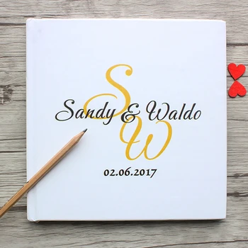 

Personalized White Wedding Guest Book Custom Journal Unique Wedding Guest Book Wedding Date Unique Alternative Guest Books