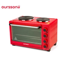 Мини-печь Oursson MO3030/RD, 30 литров, 2 конфорки, решетка,корзина гриль,таймер со звуковым сигналом, 5 режимов работы, поддон для крошек, конвекция