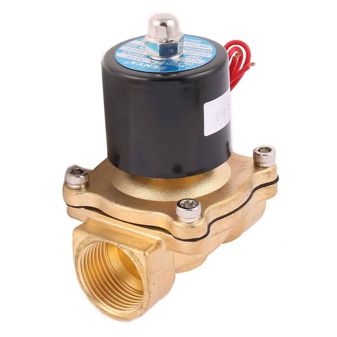 

UXCELL Ac 220V 2W250-25 1" Female Thread 2 Way N/C Copper Water Solenoid Valve