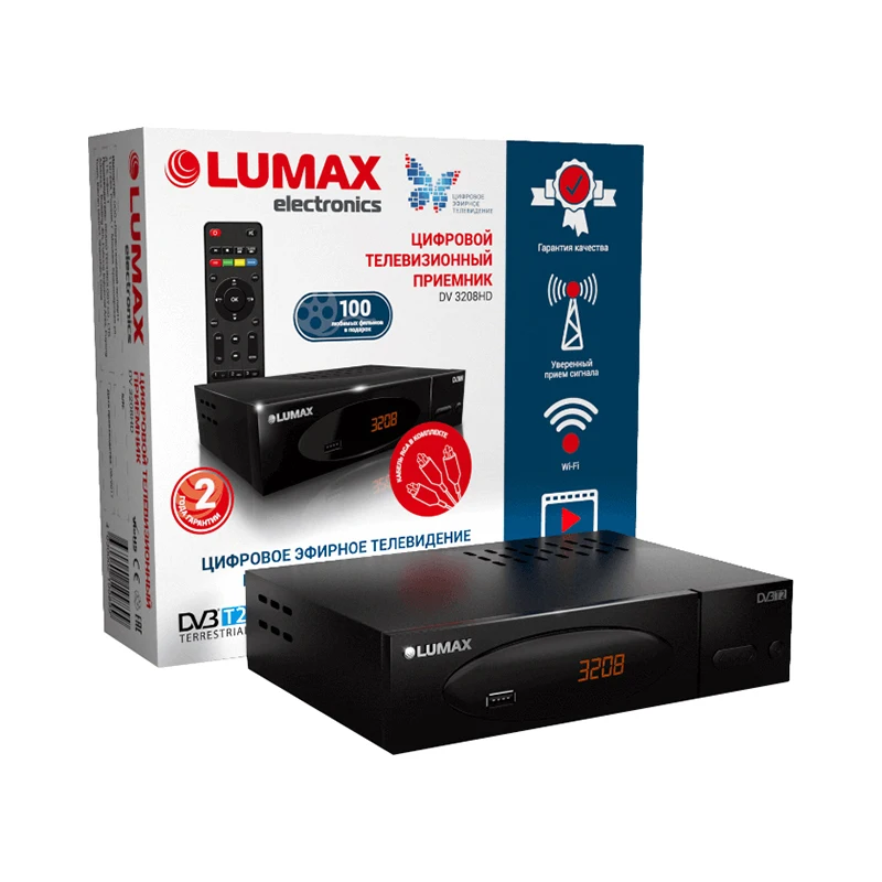 

Цифровой телевизионный приемник LUMAX DV3208HD черный