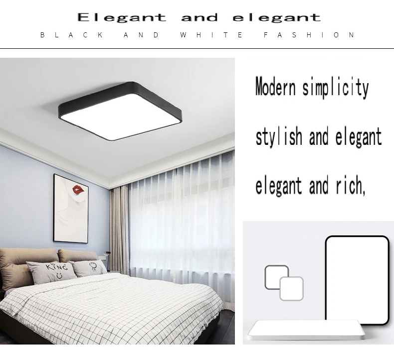 Современный минималистичный светодиодный потолочный светильник простая поверхность Встроенный пульт дистанционного управления мерцающий потолочный светильник кухня гостиная спальня шпилька