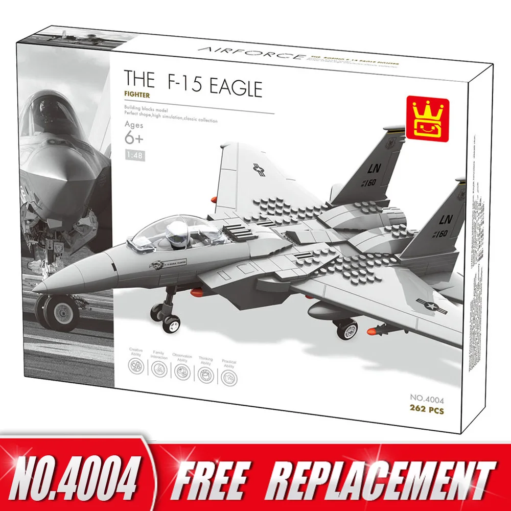 WANGE Blocks Military Series F15 Eagle Fighter Educational Creative Bricks DIY Building Blocks Kids Toys Children Gifts wange building blocks toys for children gifts architectures series 978pcs bricks diy educational no 8015