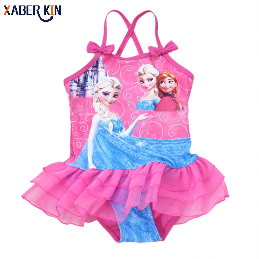 

One Piece Girls Swimwear 3~10Year Girls swimsuit Elsa&Anna Swimsuit Baby Kids Swimming dress Bathing Suit Beachwear-SW609/095