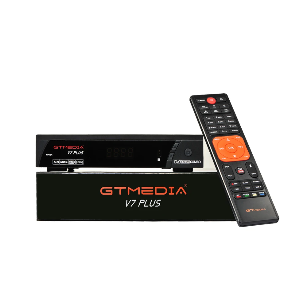 Receptor GTMEDIA V7 PLUS power by freesat DVB-S2/T2 1 Year Europe Cccam Cline for 1 Year TV Box Terrestrial Receiver Sat TV Box