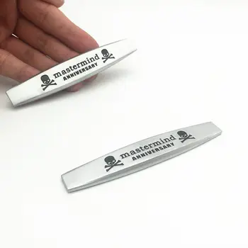 

FDIK 2PCS/set 3D Metal Skull Evil mastermind Anniver sary logo Car side Sticker Emblem Badge rear trunk decoration decal