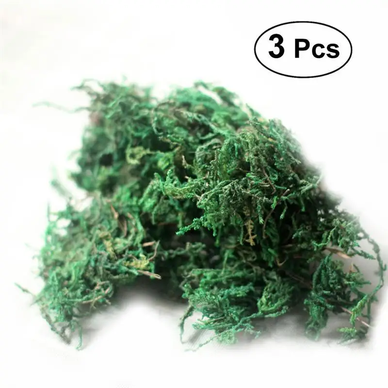 

60g/Pack 3 Packs of Artificial Moss Lichen Simulation Fake Green Plants for Home Garden Patio Decoration