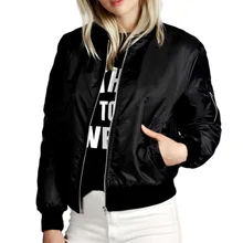Giraffita 2017 Autumn Casual Fashion Thin Slim Outerwear Short Pilot Bomber JacketsBomber Jacket Women Long Sleeve Basic Coats
