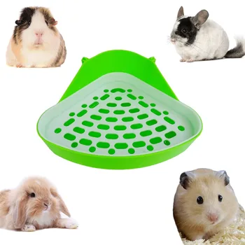 

Hot Sale 1Piece Pet Cat Rabbit Pee Toilet Small Animal Hamster Pig Litter Tray Corner Pet Litter Training Tray Color Random