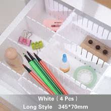 Белая длинная секция 34,5*7 см 4 штуки плата делителя ящика комбинация классификация перегородок для хранения и сортировки-1