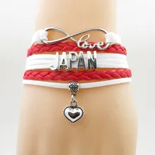 Бесконечная любовь японский браслет сердце браслет с подвесками Love my родины японский браслет s& Браслеты для женщин и человек