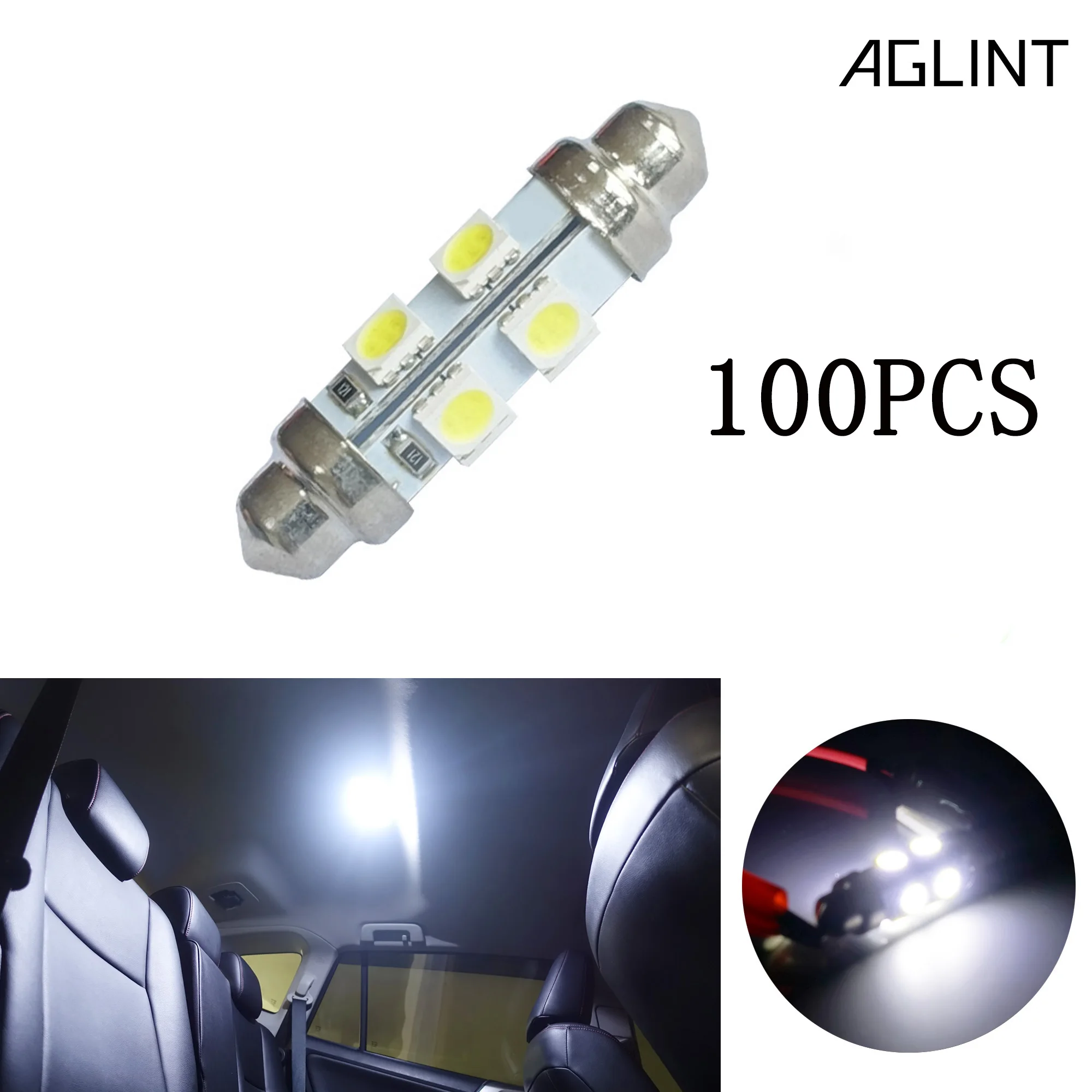 AGLINT 100 шт. оптовая продажа с завода светодиодная гирлянда C5W 41 мм 42 8 SMD 5050