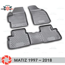 Коврики для Daewoo Matiz 1997~ Нескользящие полиуретановые грязеотталкивающие аксессуары для салона автомобиля