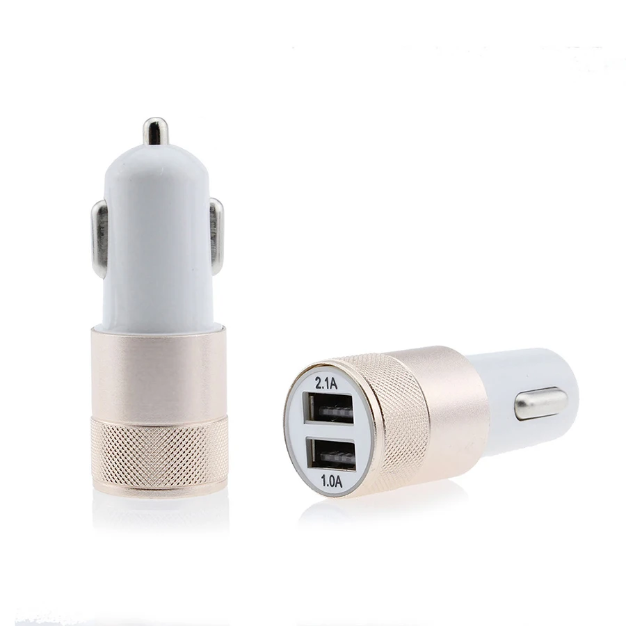 المزدوج USB سيارة-شاحن 2.4A الناتج سريعة شاحن الهاتف المحمول السفر محول السيجار أخف DC 12-24 V المعادن شاحن سيارة