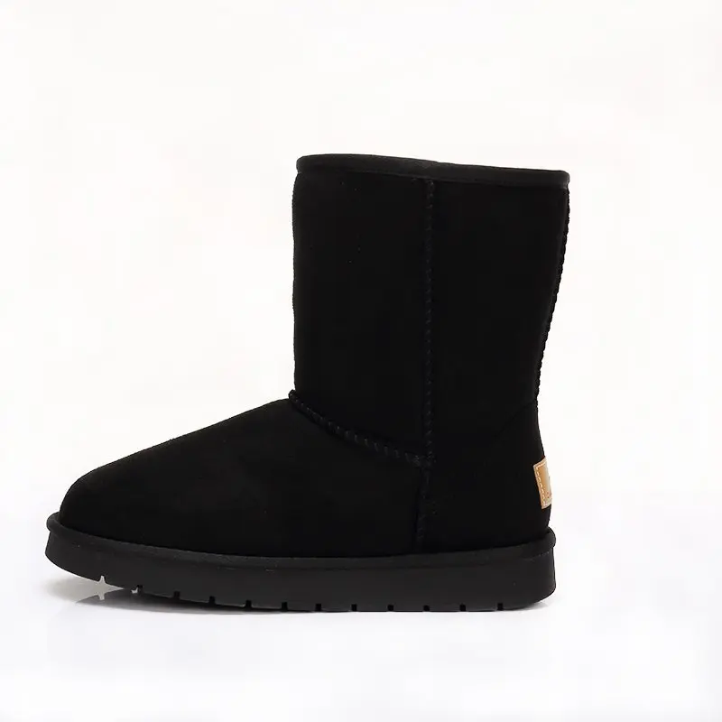 

CAMEL 2018 Women Boots Winter Furry Flat Snow Boot New Sample Solid Color Heel Keep Warm Plus Velvet Shoes For Girls