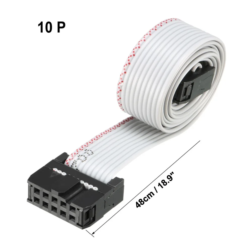 Uxcell 1 шт. IDC 10-контактный плоский ленточный кабель радуги Цвет серый 48/66/118/148 см длинные 2,54 мм Шаг кабель с гибкой перемычкой для печатных плат