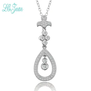

l&zuan Women Pendant For Necklace Fine Jewelry No Chain Sterling S925 Silver Classic Water Drop Cubic Zirconia Drop Shipping