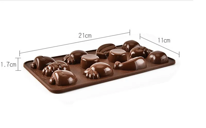 Кристиан Керр 3D фрукты силиконовая для шоколада выпечки форма для печенья десерт, выпечка инструмент DIY ручной работы для желе для мыла коричневый пресс-форм ящик для инструментов