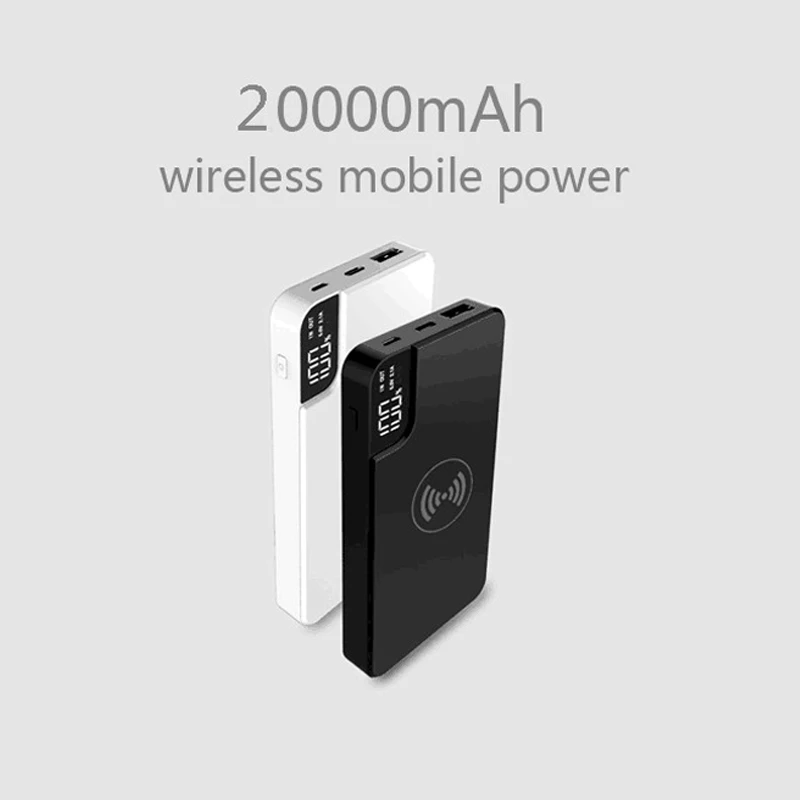 power bank Беспроводная зарядка 10000 mah Мобильный телефон Мобильная мощность с кронштейном цифровой дисплей для iphone X 8 plus для Xiaomi