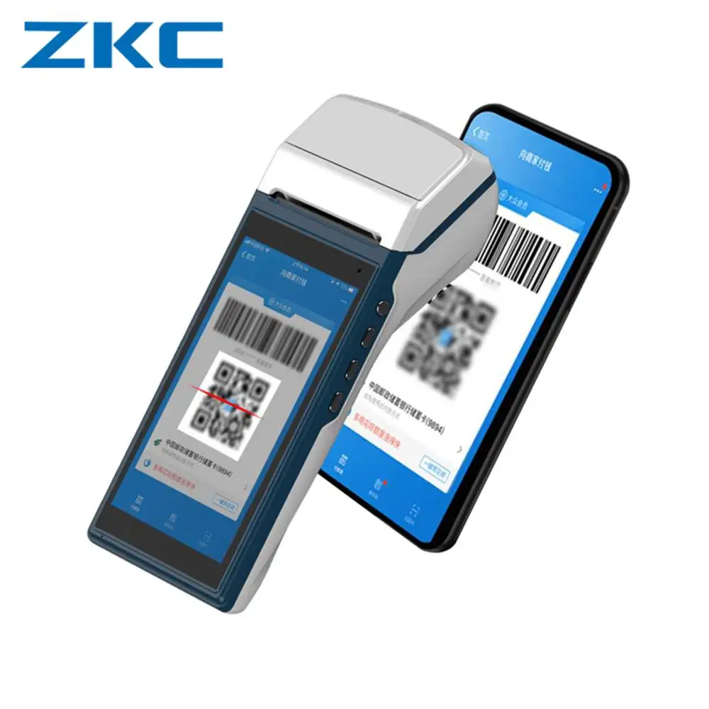 

Newest 5.5 inch High Quality Handheld Android Terminal with Printer, Barcode Scanner, NFC Reader ZKC5502 4g pos