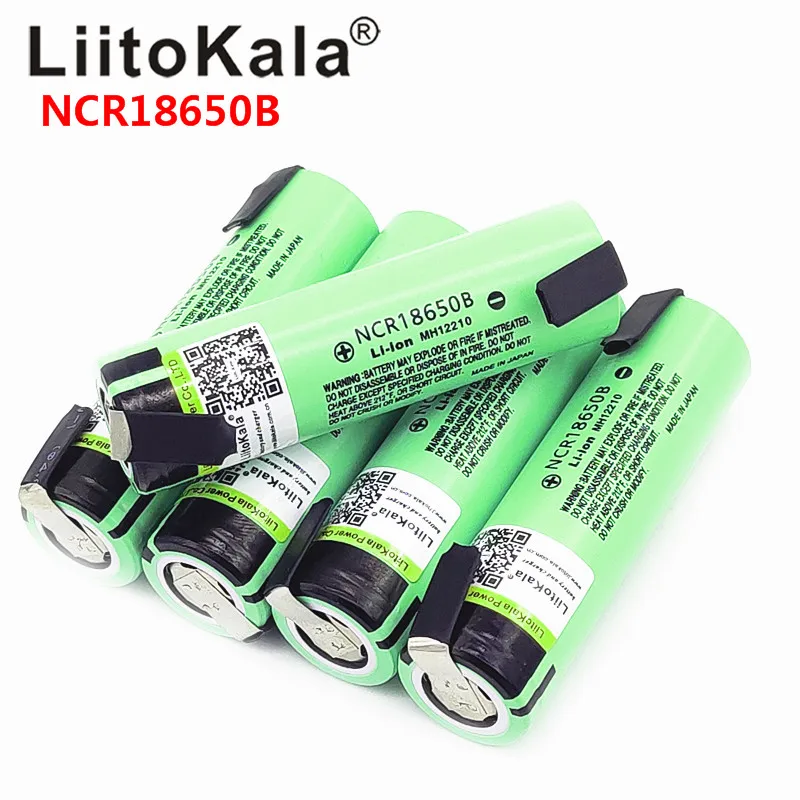 10 шт liitokala 18650 3400 батарея 3400mAh 3,7 V NCR18650B литий-ионная аккумуляторная батарея для фонарика+ DIY никель