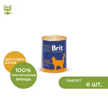 Brit Premium консервы для кошек, Мясное ассорти с печенью, 6*340 г