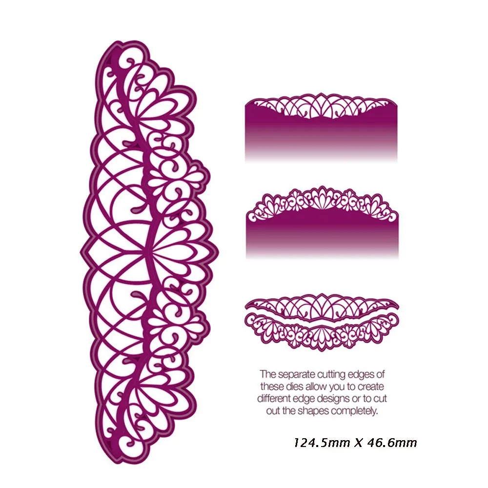 

Cute 5 PCS/set Lace Edge Border Frame Metal Cutting Dies Stencils For DIY Scrapbooking Decoration Embossing Card Craft Die Cut