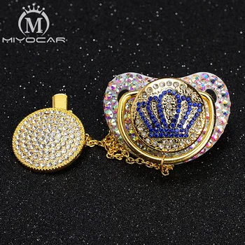 

MIYOCAR all colorful bling pacifier dummy pacifier clip holder set BPA free FDA safe pacifier unique design for luxurious