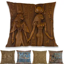 Фотообои в древнем египетском стиле, портрет иероглифов Фараона, был-скипетр, чехол для подушки с узором, для дома, галерея, дивана, декоративная наволочка