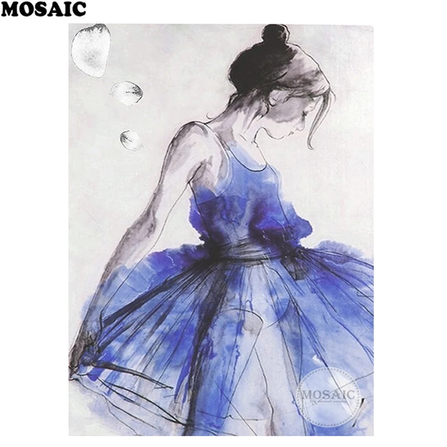 

diy 3d diamond painting cross stitch Dance girl rhinestones diamond embroidery mosaic needlework Home Decoration A80