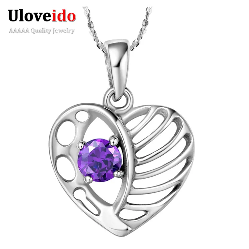 Buy Uloveido Unique Design Hollow Heart Pendant Purple