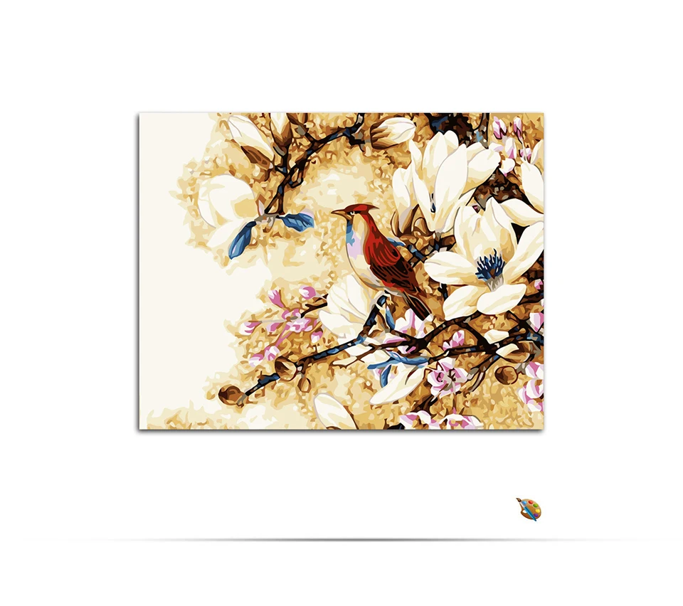Magpie Tree Flower живопись по номерам на холсте цифровая Безрамная или DIY рамка настенные картины 40x50 см для украшения дома искусство