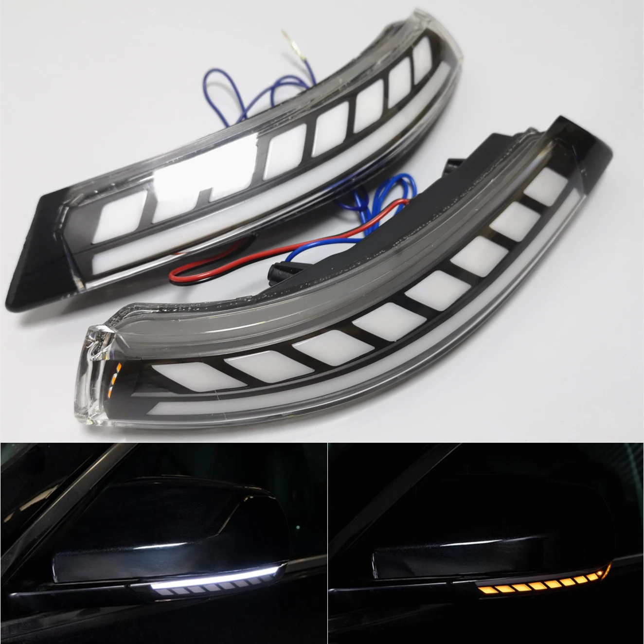 

For Cadillac ATS ATS-V 2013-2019 LED Dynamic Turn Signal Light Blinker Sequential Side Wing Rearview Mirror Indicator Lamp Trim