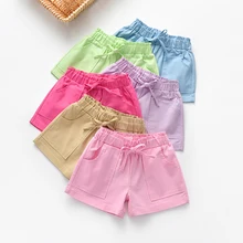 Шорты ярких цветов для маленьких девочек; хлопковые шорты для детей; Детские шорты для девочек; Одежда для маленьких девочек; Пляжные штаны; сезон лето