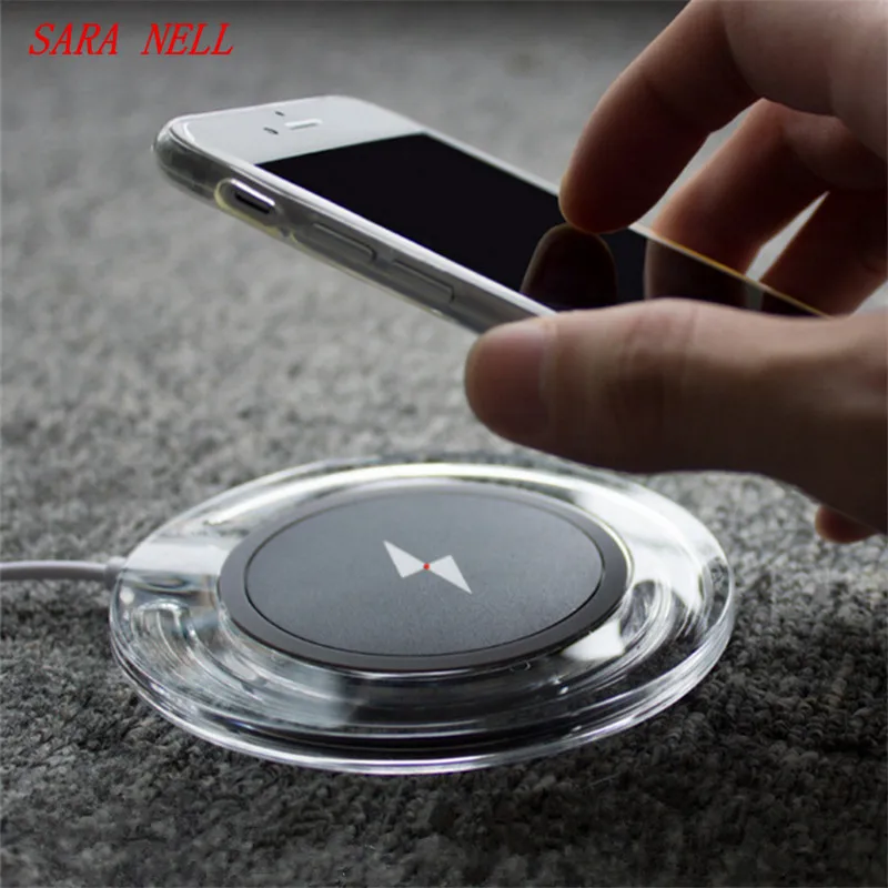 

SARA NELL QI Wireless Charger Crystal Wireless Charger Base For iphone 8/8plus X Samsung S8 S7 Edge Wireless Charger transmitter