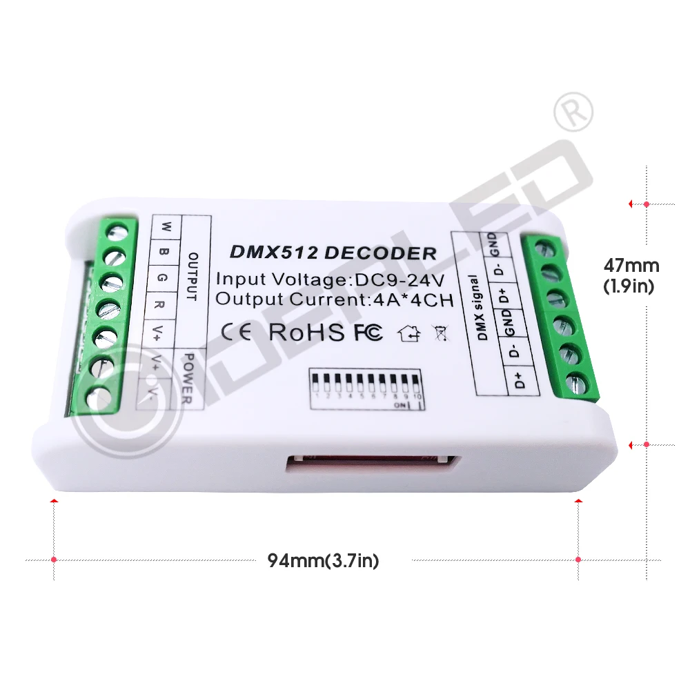 GIDEA светодиодный 3 канала DMX декодер RGB 4 канала DMX512 декодер DMX диммер драйвер для DC12V-24V светодиодный RGB контроллер