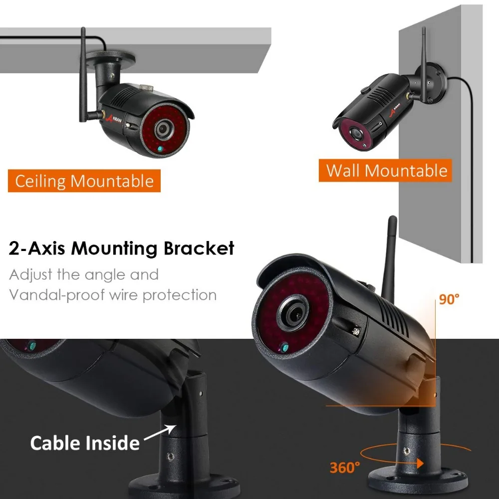 ANRAN 1080P 4CH система камер домашней безопасности Водонепроницаемая уличная камера ночного видения WiFi ip-камера с 15 дюймовым монитором 1 ТБ HDD NVR комплекты