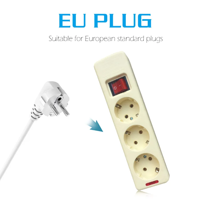 6 AC EU Plug Мощность благодаря полному отсутствию проводов доска розетки разъем расширения Высокое качество Европа переключатель полосы 3/4/5/6 отверстий Офис Применение