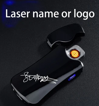 

Tungsten USB Flameless Lighter Electronic Rechargeable WilndProof Can laser Logo Cigarettes Turbo Lighter For Smoking