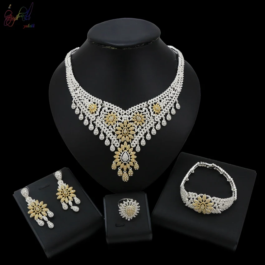 Yulaili Top Design Elegance Women Wedding Dubai Jewelry Set With Full