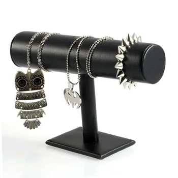 

Rose/Red/Black Velvet Leather Hard Jewelry Display Stand Holder Jewelry Organizer Jewelry Stand Bracelet Chain Watch T-Bar Rack